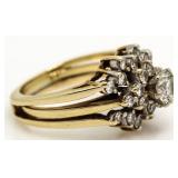 14kt Gold Antique 1.50 ct Diamond 2 pc Bridal