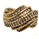 10kt Gold 1/2 ct Diamond Wavelink Ring