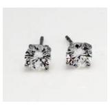 Brilliant 1.00 ct White Topaz Solitaire Earrings