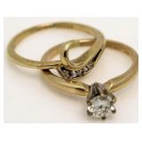 14kt Gold 2 pc 1/3 ct Diamond Bridal Set