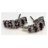 Genuine 1.50 ct Amethyst Designer Earrings