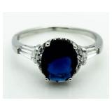 Oval 2.50 ct Sapphire & Baguette Ring