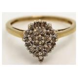 10kt Gold Pear Cut 1/4 ct Diamond Ring