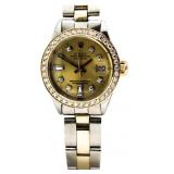 Ladies Oyster Perpetual Date Champagne Rolex Watch