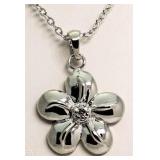 Diamond Accent Flower Pendant