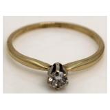 14kt Gold Brilliant Diamond Solitaire Ring