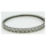 Trilion Cut 8.00 ct White Topaz Cuff Bracelet