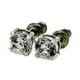 Brilliant 2.00 ct White Topaz Solitaire Earrings