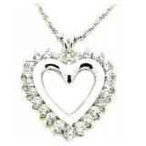 Brilliant 2.00 ct White Topaz Heart Pendant