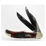 Case XX Raspberry Jigged Bone Folding Hunter