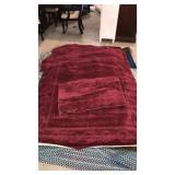 JCP 3PC Rug Set Burgundy