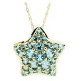 10kt Gold Blue Topaz Star Pendant