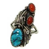 Vintage Turquoise Native Style Estate Ring