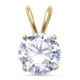 Round 2.00 ct White Topaz Pendant