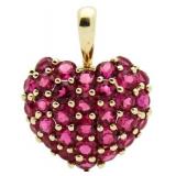 14kt Gold Pink Tourmaline Heart Pendant