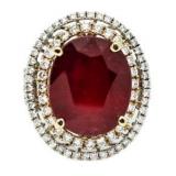 14kt Gold 17.11 ct Ruby & Diamond Ring