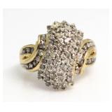 14kt Gold Large 1.00 ct Diamond Waterfall Ring