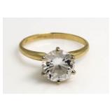 14kt Gold Brilliant 2.00 ct White Topaz Solitaire