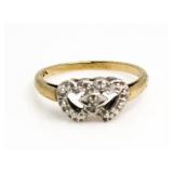 10kt Gold Double Heart Diamond Ring