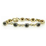 Genuine Sapphire & Diamond Tennis Bracelet