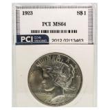 1923 MS64 Peace Silver Dollar
