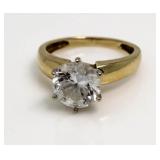 14kt Gold Brilliant 2.00 ct White Topaz Solitaire