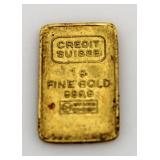 Credit Suisse .999 Pure Gold 1 Gram Bar