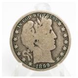 1899 Barber Silver Half Dollar