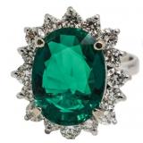 14kt Gold 8.00 ct Emerald & Diamond Ring