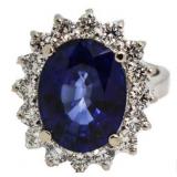 14kt Gold 9.97 ct Sapphire & Diamond Ring