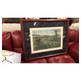 Vintage English Hunt Scene Hand Colored Print