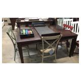 Cherry Table & 4 Multi Color Chairs