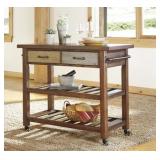 Ashley D300-566 Rustic 42" Kitchen Cart