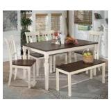 Ashley Whitesburg Table, 4 Chairs & Bench