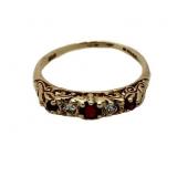 18kt Gold Genuine Ruby & Diamond Ring