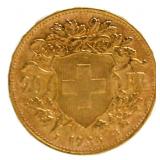 1935 Helvetia 20 Francs Gold Coin