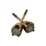 14kt Gold Brilliant 1/5 Diamond Solitaire Earrings