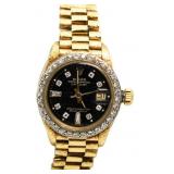 18kt Gold Ladies Presidential Diamond Rolex Watch