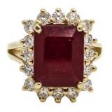14kt Gold 11.17 ct Ruby & Diamond Ring