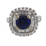 18kt Gold 3.55ct Sapphire & Diamond Ring