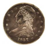 Rare 1837 Reeded Edge Capped Bust Half Dollar