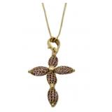 14kt Gold Lavender Amethyst Cross Pendant