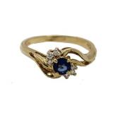 14kt Gold Sapphire & Diamond Ring