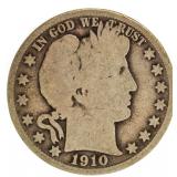 1910 Barber Silver Half Dollar