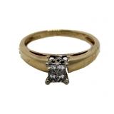 14kt Gold Princess Quad Cut 1.00 ct Diamond Ring