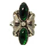Vintage Green Malachite Estate Ring