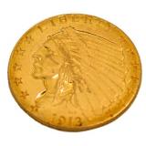 1913 Indian $2.50 Gold Piece