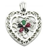 Mother Of Pearl & Genuine Gem Pendant