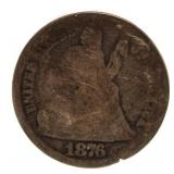 1876 Carson City Seated Liberty Silver Dime