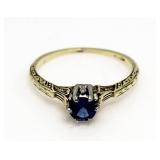 14kt Gold Brilliant Blue Lapis Solitaire Ring
